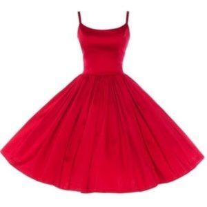 Pinup girl clothing Red Jenny dress, medium